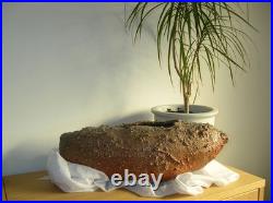 Large Nic Collins Signed Art Studio Pottery Vase Wood Fired Surface Texture