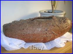 Large Nic Collins Signed Art Studio Pottery Vase Wood Fired Surface Texture