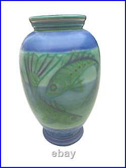 Large Poole Pottery Studio Fish Vase By Sally Tuffin-23cms High Large Poole Pottery Studio Fish Vase By Sally Tuffin-23cms High