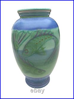 Large Poole Pottery Studio Fish Vase By Sally Tuffin-23cms High Large Poole Pottery Studio Fish Vase By Sally Tuffin-23cms High