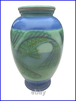Large Poole Pottery Studio Fish Vase By Sally Tuffin-23cms High Large Poole Pottery Studio Fish Vase By Sally Tuffin-23cms High