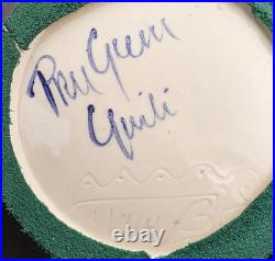 Large Pru Green Gwili Studio Pottery Flower Bowl 20th Century