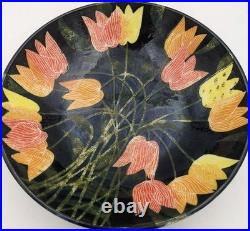 Large Pru Green Gwili Studio Pottery Flower Bowl 20th Century