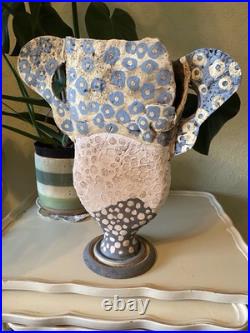 Large Studio Art Pottery Decorative Dalmatian Vase By John Mullin Large Studio Art Pottery Decorative Dalmatian Vase By John Mullin