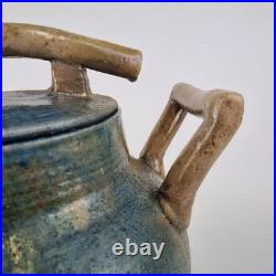 Large Studio Pottery Blue Lustre Jar And Cover 33cm High Indistinctly Signed