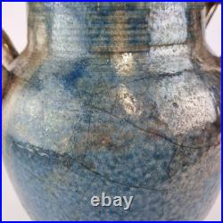 Large Studio Pottery Blue Lustre Jar And Cover 33cm High Indistinctly Signed