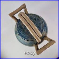 Large Studio Pottery Blue Lustre Jar And Cover 33cm High Indistinctly Signed