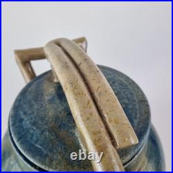 Large Studio Pottery Blue Lustre Jar And Cover 33cm High Indistinctly Signed