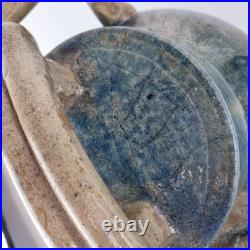 Large Studio Pottery Blue Lustre Jar And Cover 33cm High Indistinctly Signed