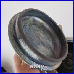 Large Studio Pottery Blue Lustre Jar And Cover 33cm High Indistinctly Signed