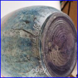 Large Studio Pottery Blue Lustre Jar And Cover 33cm High Indistinctly Signed