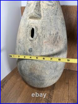 Large Studio Pottery Sculpture Floor Vase Face with Open Mouth