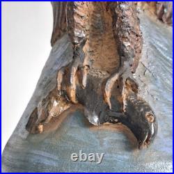 Large Studio Pottery Vase by TK Wilson Soaring Eagle 2 Piece Handcrafted Vintage