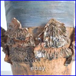 Large Studio Pottery Vase by TK Wilson Soaring Eagle 2 Piece Handcrafted Vintage