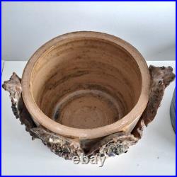 Large Studio Pottery Vase by TK Wilson Soaring Eagle 2 Piece Handcrafted Vintage