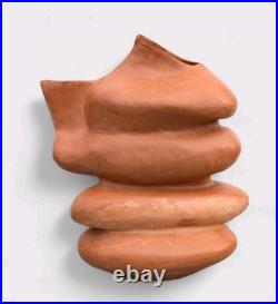 Large Vintage Studio Art Pottery Abstract Sculpture Vessel Vase D M Mark Clay Large Vintage Studio Art Pottery Abstract Sculpture Vessel Vase D M Mark Clay