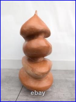 Large Vintage Studio Art Pottery Abstract Sculpture Vessel Vase D M Mark Clay Large Vintage Studio Art Pottery Abstract Sculpture Vessel Vase D M Mark Clay