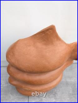Large Vintage Studio Art Pottery Abstract Sculpture Vessel Vase D M Mark Clay Large Vintage Studio Art Pottery Abstract Sculpture Vessel Vase D M Mark Clay
