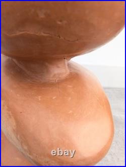 Large Vintage Studio Art Pottery Abstract Sculpture Vessel Vase D M Mark Clay Large Vintage Studio Art Pottery Abstract Sculpture Vessel Vase D M Mark Clay