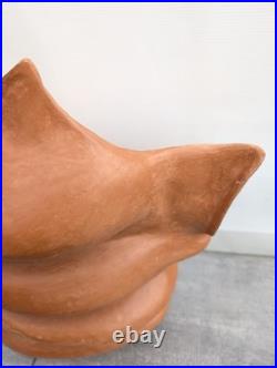 Large Vintage Studio Art Pottery Abstract Sculpture Vessel Vase D M Mark Clay Large Vintage Studio Art Pottery Abstract Sculpture Vessel Vase D M Mark Clay