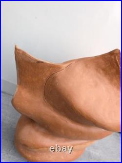 Large Vintage Studio Art Pottery Abstract Sculpture Vessel Vase D M Mark Clay Large Vintage Studio Art Pottery Abstract Sculpture Vessel Vase D M Mark Clay