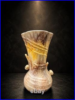 Large Vintage Studio Pottery Vase Signed Made In England Heavy Drip Glaze 37cm