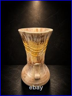 Large Vintage Studio Pottery Vase Signed Made In England Heavy Drip Glaze 37cm