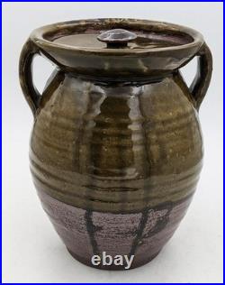 Large Wenford Bridge Studio Pottery Covered Stoneware Jar 20th Century