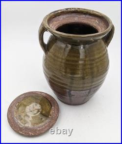 Large Wenford Bridge Studio Pottery Covered Stoneware Jar 20th Century