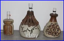 Large qty SHELF POTTERY from Halifax Vases, lamps, ash trays, etc brutalist