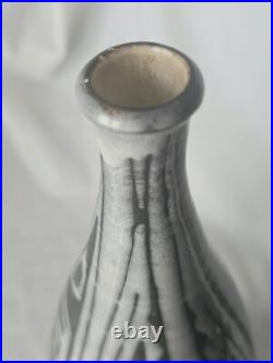 Large sculptural incised abstract decoration studio pottery vase form