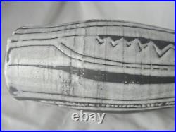 Large sculptural incised abstract decoration studio pottery vase form