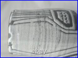 Large sculptural incised abstract decoration studio pottery vase form