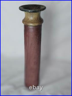 Large slim studio pottery vase, funky design, signed to base, Circa 1960-70