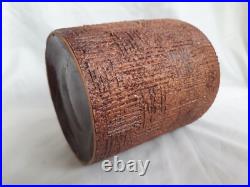 Large studio European textural glaze effect sculptural vase, Mid Century Modern