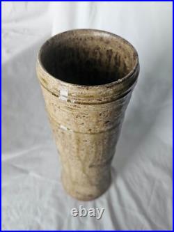 Large studio pottery stoneware vase, b or m seal