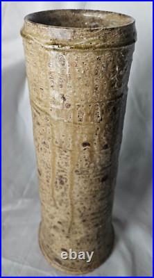 Large studio pottery stoneware vase, b or m seal