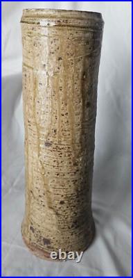Large studio pottery stoneware vase, b or m seal