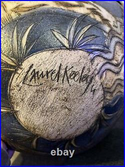 Laurel Keeley Large Sgraffito Studio Pottery Bowl Leaping Fish Signed Rare Laurel Keeley Large Sgraffito Studio Pottery Bowl Leaping Fish Signed Rare