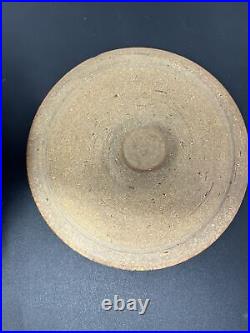 Leach Large Stoneware Stew Pot Tenmoku Glaze Interior, unglazed exterior #373