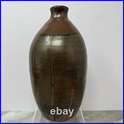 Leach Pottery Wax Resist Tenmoku Decorated Vase #565