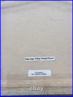 Lesley Jones Studio Pottery Ceramic Relief Sheep on the Wall Framed 3D Art