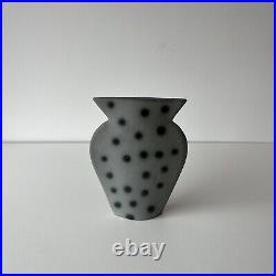 Liz Beckenham studio pottery flat form grey vase