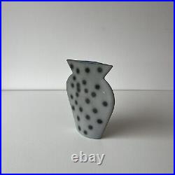 Liz Beckenham studio pottery flat form grey vase