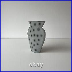 Liz Beckenham studio pottery flat form grey vase