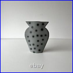 Liz Beckenham studio pottery flat form grey vase