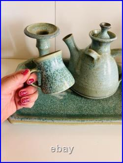 Louis Mulcahy Handmade Stoneware Studio Pottery, Teapot Cup Candlestick Tray Louis Mulcahy Handmade Stoneware Studio Pottery, Teapot Cup Candlestick Tray