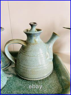 Louis Mulcahy Handmade Stoneware Studio Pottery, Teapot Cup Candlestick Tray Louis Mulcahy Handmade Stoneware Studio Pottery, Teapot Cup Candlestick Tray