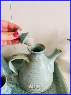 Louis Mulcahy Handmade Stoneware Studio Pottery, Teapot Cup Candlestick Tray Louis Mulcahy Handmade Stoneware Studio Pottery, Teapot Cup Candlestick Tray