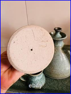 Louis Mulcahy Handmade Stoneware Studio Pottery, Teapot Cup Candlestick Tray Louis Mulcahy Handmade Stoneware Studio Pottery, Teapot Cup Candlestick Tray